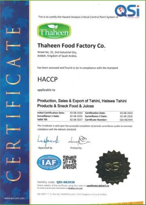 HACCP certificate